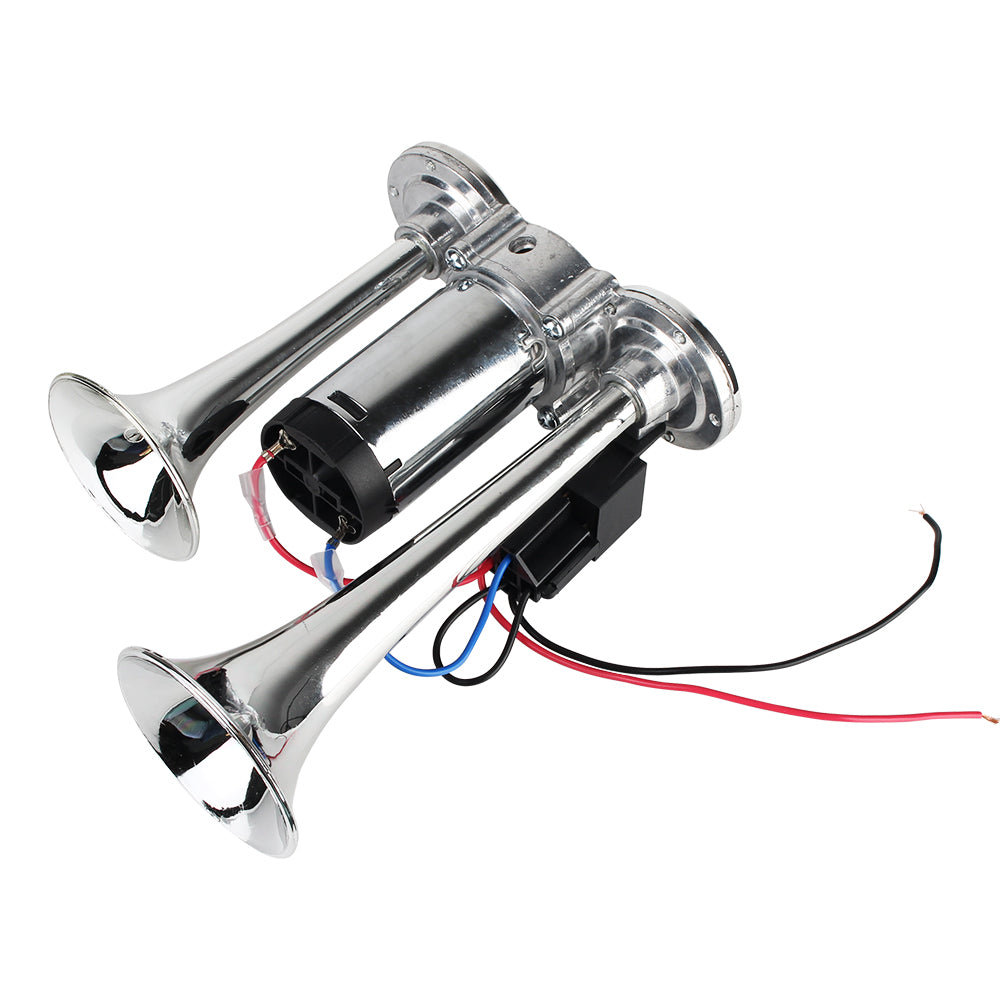 12V Modification For Motorcycle Boat Truck 600dB Dual Trumpets With Air Compressor and Relay Super Loud Car Electric Horn