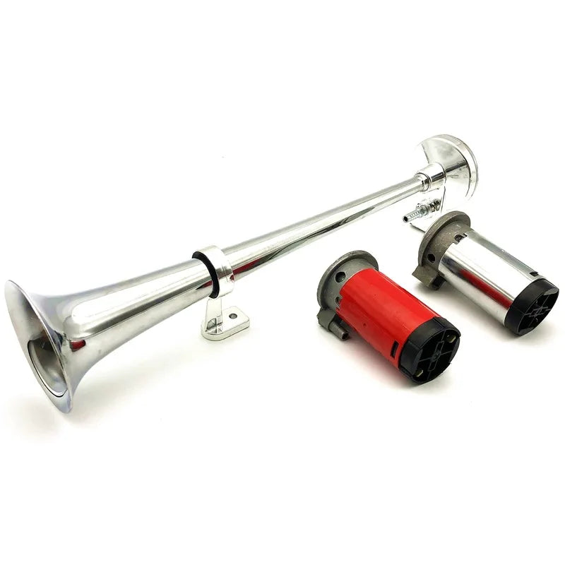 Universal 17inch Single Trumpet Car Air Horn 12V Compressor 150DB Super Loud Air Hose Car Horn Speaker for Truck Boat Motorcycle