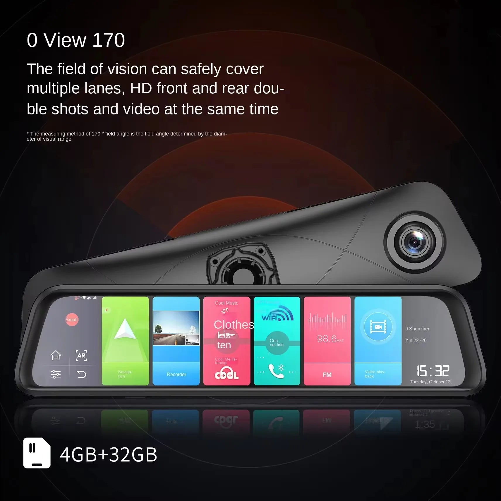 12 inch IPS Rearview Mirror 4G Car DVR Camera GPS Navigation Android 8.1 ADAS 8 Core Dual 1080P Waterproof Car DVR Dash Camera