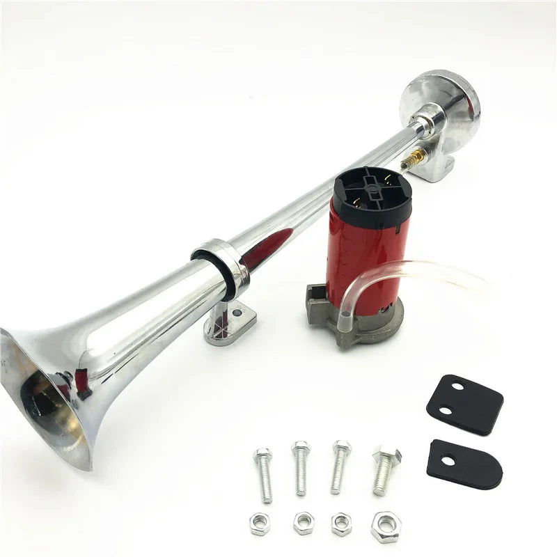 Universal 17inch Single Trumpet Car Air Horn 12V Compressor 150DB Super Loud Air Hose Car Horn Speaker for Truck Boat Motorcycle