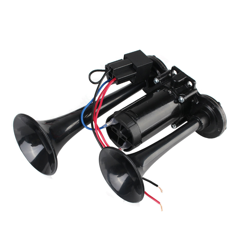 12V Modification For Motorcycle Boat Truck 600dB Dual Trumpets With Air Compressor and Relay Super Loud Car Electric Horn